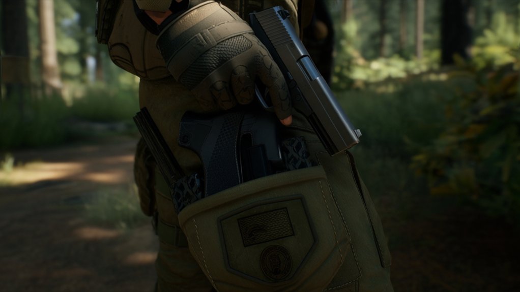 holster gun in game