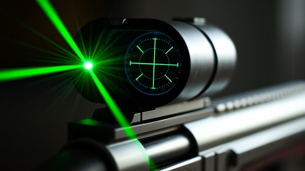 laser projection enhances reticle visibility