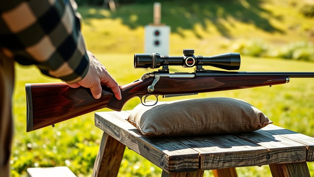 prepare rifle and scope