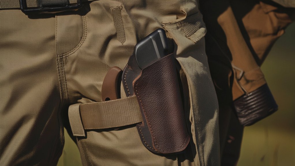 secures and positions firearm